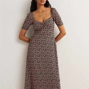 chinese dress ladies Ivy Linen Midi Dress-Bright Blue